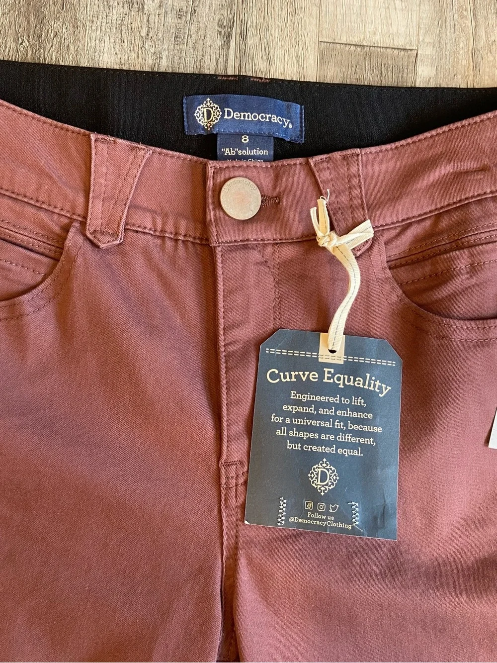NWT Democracy AbSolution Ankle Skimmer Pants Trousers Mauve Rose Women's Size 8 - Picture 3 of 7